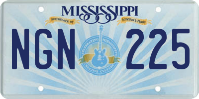 MS license plate NGN225