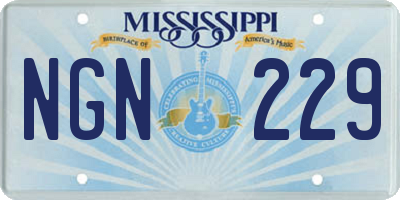 MS license plate NGN229