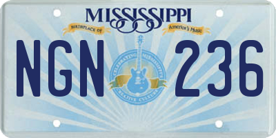 MS license plate NGN236