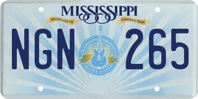 MS license plate NGN265