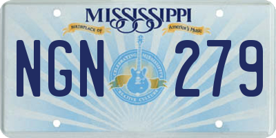 MS license plate NGN279