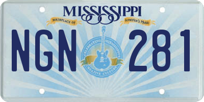 MS license plate NGN281