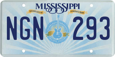 MS license plate NGN293