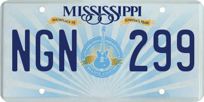 MS license plate NGN299