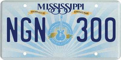 MS license plate NGN300