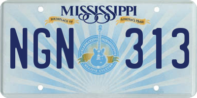 MS license plate NGN313