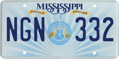 MS license plate NGN332