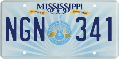 MS license plate NGN341