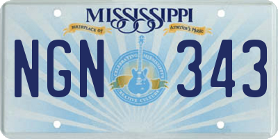 MS license plate NGN343