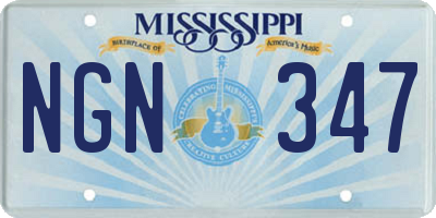 MS license plate NGN347