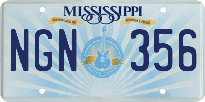 MS license plate NGN356