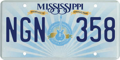 MS license plate NGN358