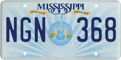 MS license plate NGN368