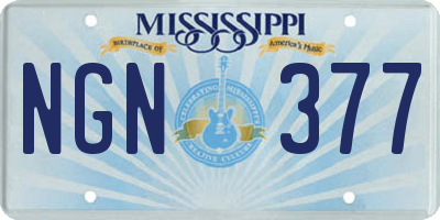 MS license plate NGN377