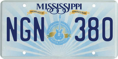MS license plate NGN380