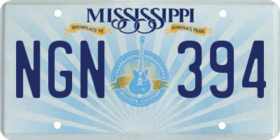 MS license plate NGN394