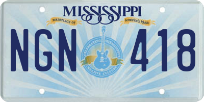 MS license plate NGN418