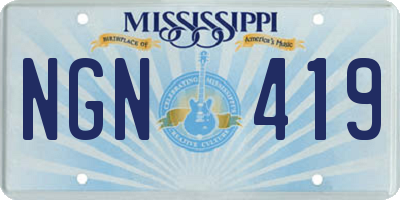 MS license plate NGN419