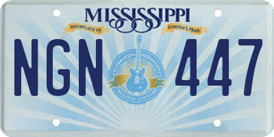 MS license plate NGN447