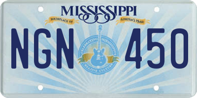 MS license plate NGN450