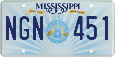 MS license plate NGN451