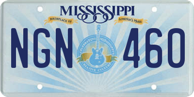 MS license plate NGN460
