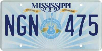 MS license plate NGN475