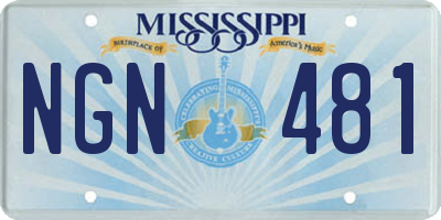 MS license plate NGN481
