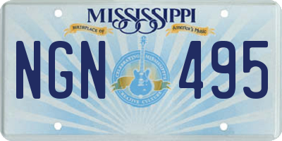 MS license plate NGN495
