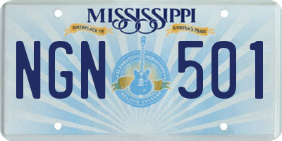 MS license plate NGN501