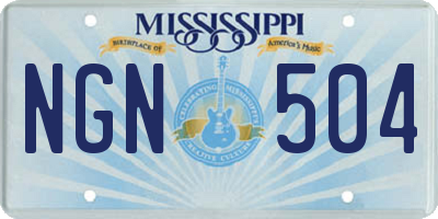 MS license plate NGN504
