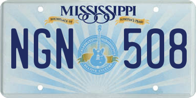 MS license plate NGN508