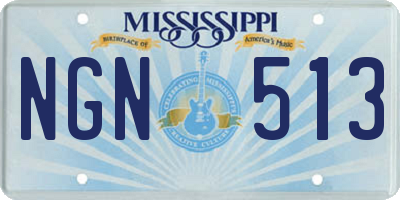MS license plate NGN513