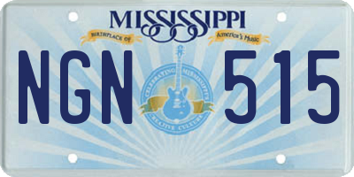 MS license plate NGN515