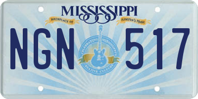 MS license plate NGN517