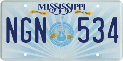 MS license plate NGN534