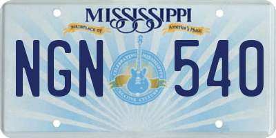 MS license plate NGN540