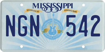 MS license plate NGN542