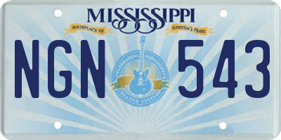 MS license plate NGN543