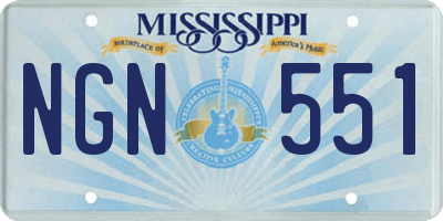 MS license plate NGN551