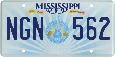 MS license plate NGN562