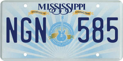 MS license plate NGN585