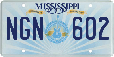 MS license plate NGN602
