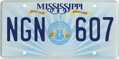 MS license plate NGN607
