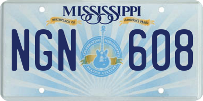 MS license plate NGN608