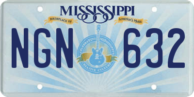 MS license plate NGN632