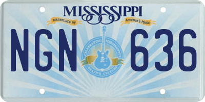 MS license plate NGN636