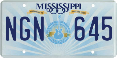 MS license plate NGN645