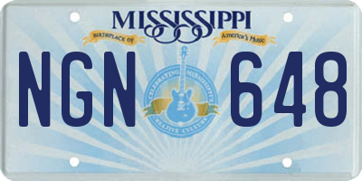 MS license plate NGN648