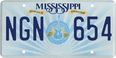 MS license plate NGN654